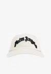 Palm Angels Embroidered Logo Baseball Cap With Curved Peak In Off-white