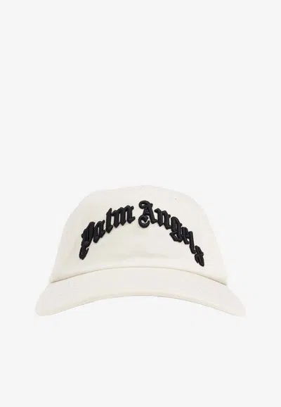 PALM ANGELS LOGO EMBROIDERED BASEBALL CAP