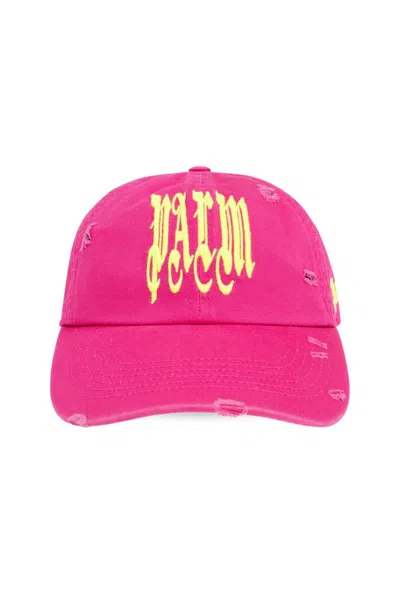 Palm Angels Logo Embroidered Baseball Cap In Pink