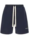 Palm Angels Logo-embroidered Drawstring Bermuda Shorts In Blue