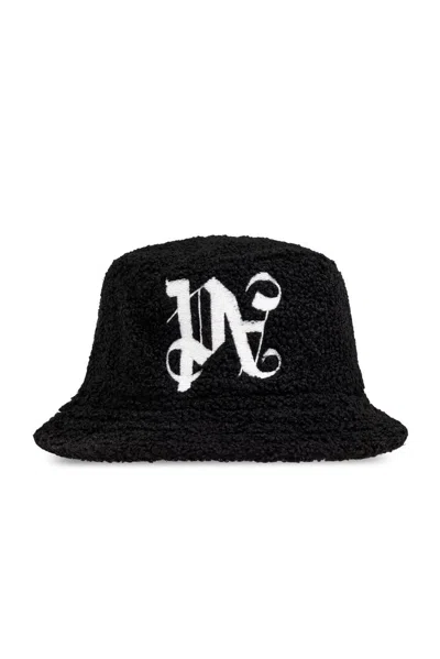 Palm Angels Black Monogram Bucket Hat
