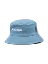 Palm Angels Logo-embroidered Bucket Hat In Blue