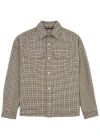 PALM ANGELS LOGO-EMBROIDERED CHECKED COTTON OVERSHIRT