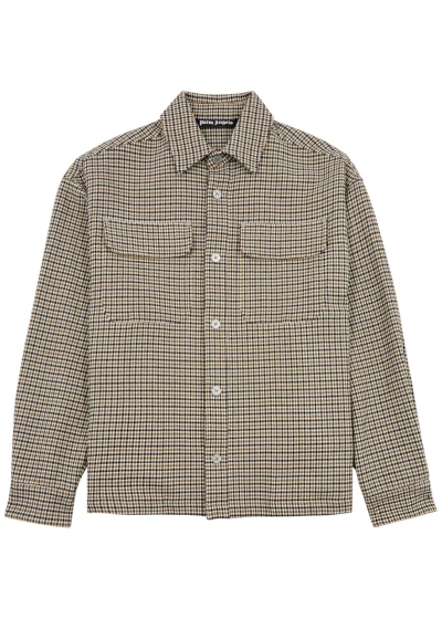 Palm Angels Logo-embroidered Checked Cotton Overshirt In Multicoloured
