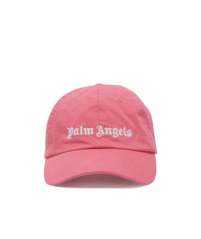 Palm Angels Logo-embroidered Cotton Cap In Pink