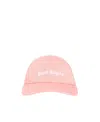 Palm Angels Logo-embroidered Cotton Cap In Pink