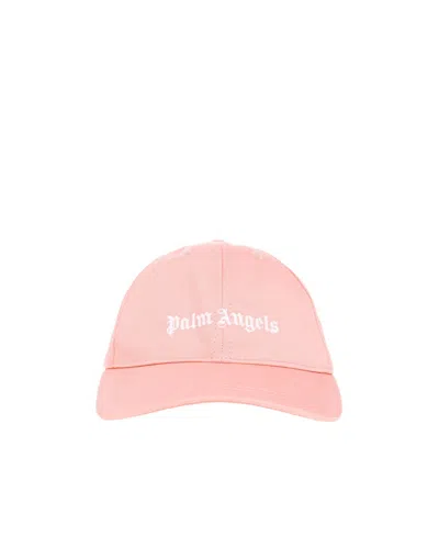Palm Angels Logo-embroidered Cotton Cap In Pink