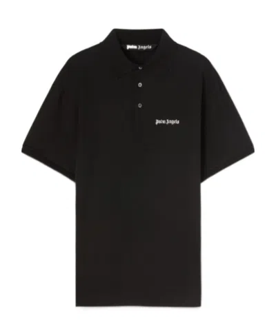 PALM ANGELS PALM ANGELS LOGO EMBROIDERED POLO SHIRT