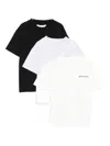Palm Angels Logo-embroidered Cotton T-shirt In Black