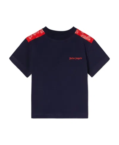 Palm Angels Logo-embroidered Cotton T-shirt In Black