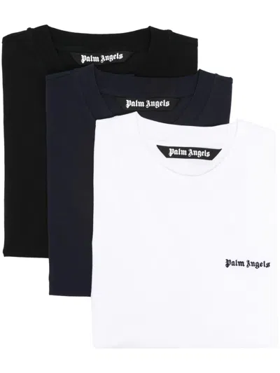 PALM ANGELS LOGO-EMBROIDERED COTTON T-SHIRTS (PACK OF THREE)