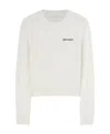 Palm Angels Logo-embroidered Crew-neck Jumper In Butter Black