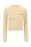 PALM ANGELS LOGO EMBROIDERED CREWNECK KNITTED JUMPER