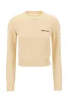 PALM ANGELS LOGO EMBROIDERED CREWNECK KNITTED JUMPER