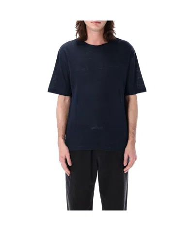 Palm Angels Logo Embroidered Crewneck T-shirt In Black