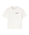 Palm Angels White Fitted Crewneck T-shirt With Emboridered Logo In White