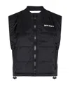 Palm Angels Quilted Nylon Down Vest In Black
