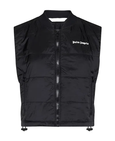PALM ANGELS PALM ANGELS LOGO DETAILED PADDED VEST