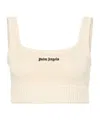 Palm Angels Embroidered-logo Knit Tank Top In Nude