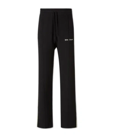 PALM ANGELS PALM ANGELS LOGO EMBROIDERED DRAWSTRING PANTS