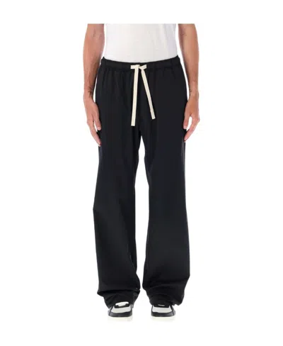 Palm Angels Logo-embroidered Drawstring Trousers In Black