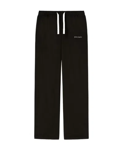 Palm Angels Logo Embroidered Drawstring Trousers In 1003 Black Off White