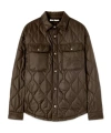 Palm Angels Logo Embroidered Drop Shoulder Jacket In Brown