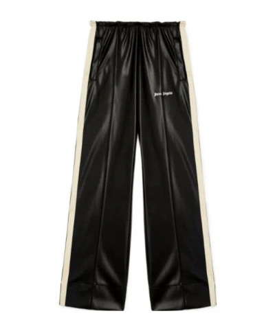Palm Angels Logo Embroidered Elastic Waist Track Pants In Black