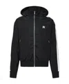 Palm Angels Nylon Blend Windbreaker With Ribbed Cuffs And Stand Collar In Black