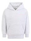 Palm Angels Kids Top With Embroidered Logo And Hood In Gray