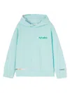 Palm Angels Logo-embroidered Hoodie In 蓝色