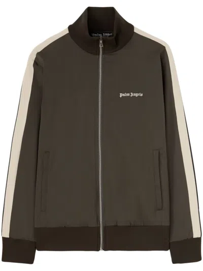 Palm Angels Logo-embroidered Jacket In 5603 5603 Military Off White