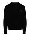 Palm Angels Brand-embroidery Kangaroo-pocket Relaxed-fit Cotton-jersey Hoody In Black