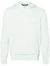 Palm Angels Logo-embroidered Knitted Hoodie In Grün