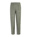 Palm Angels Logo-embroidered Linen Track Pants In Gray