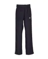 Palm Angels Logo-embroidered Linen Trousers In Black