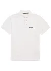 Palm Angels White Polo Shirt With Classic Collar And Logo On The Front In Off White