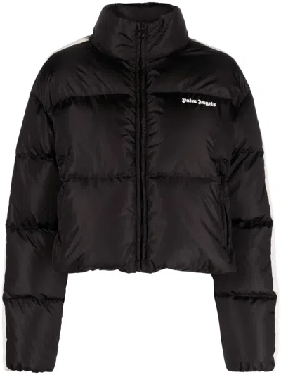 PALM ANGELS LOGO-EMBROIDERED PUFFER JACKET