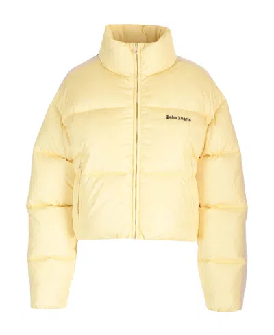 PALM ANGELS LOGO-EMBROIDERED PUFFER JACKET
