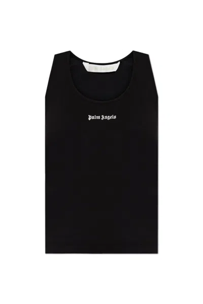 Palm Angels Logo Embroidered Ribbed Tank Top In Multicolor