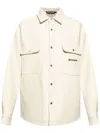 Palm Angels Logo-embroidered Twill Shirt Jacket In 0410 0410 Butter Black
