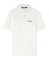 Palm Angels White Polo Shirt With Classic Collar And Logo On The Front In White