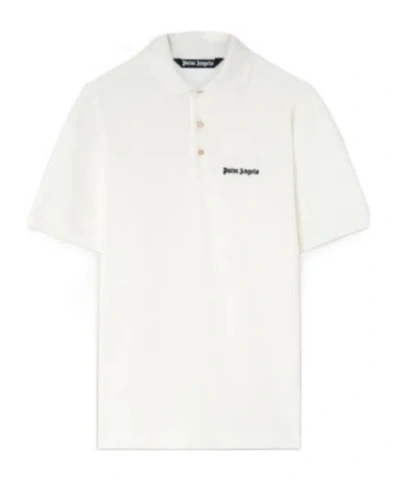 PALM ANGELS PALM ANGELS LOGO-EMBROIDERED SHORT SLEEVED POLO SHIRT
