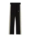 Palm Angels Logo Print Linen Track Pants In Black