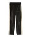 Palm Angels Anthracite Grey Linen Sports Trousers In Black