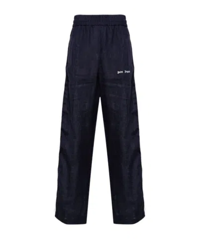 PALM ANGELS PALM ANGELS LOGO EMBROIDERED SIDE STRIPE DETAILED TRACK PANTS