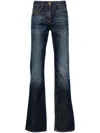 Palm Angels Monogram Patch Straight-leg Jeans In Navy