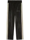 Palm Angels Anthracite Grey Linen Sports Trousers In Black