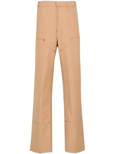 PALM ANGELS LOGO-EMBROIDERED STRAIGHT TROUSERS
