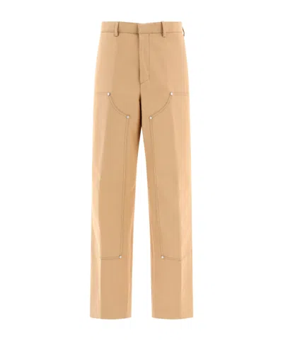 PALM ANGELS PALM ANGELS PA EMBROIDERED WORKWEAR TROUSERS